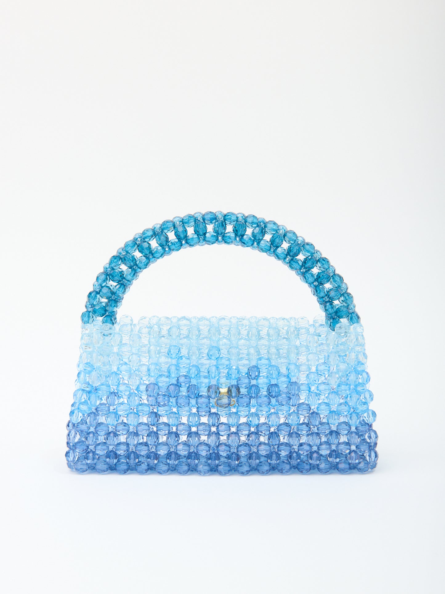 DEGRADE TOP HANDLE in blue beaded crystals