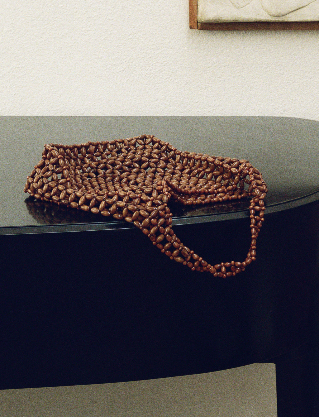 JEAN BEADED SHOULDER in caramel