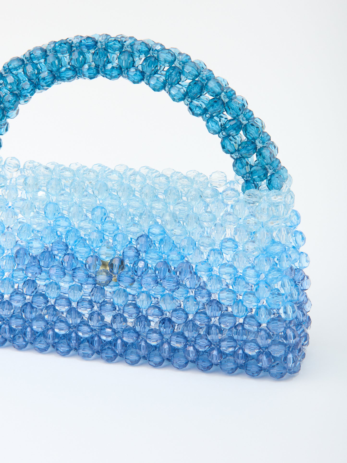 DEGRADE TOP HANDLE in blue beaded crystals