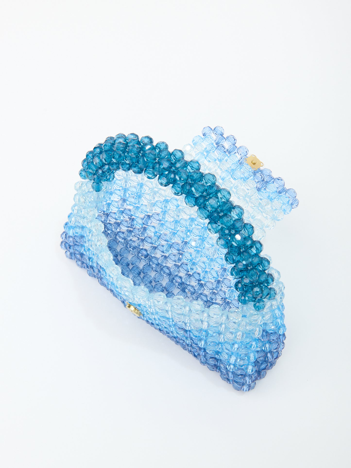 DEGRADE TOP HANDLE in blue beaded crystals