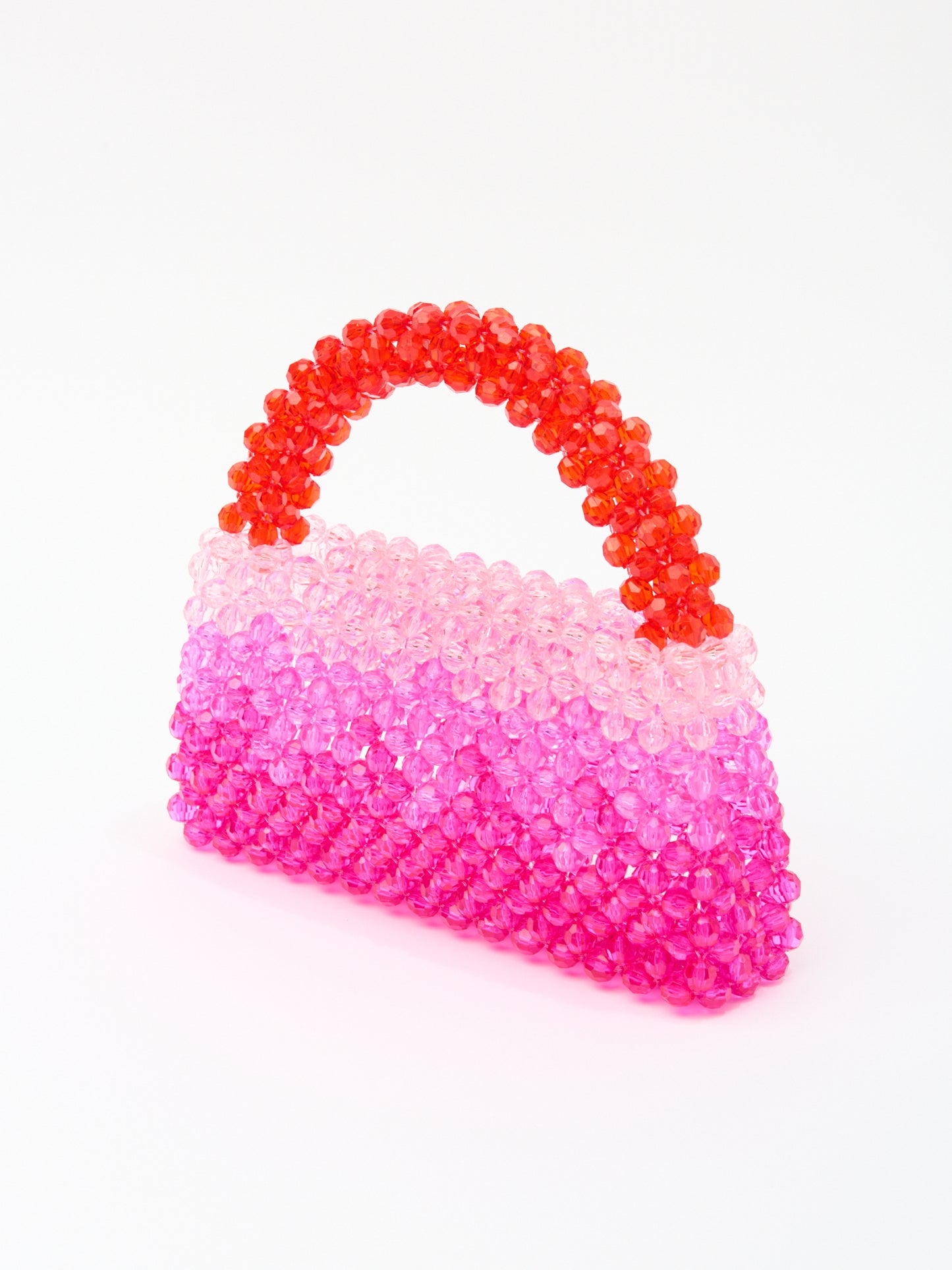 DEGRADE TOP HANDLE in pink beaded crystals