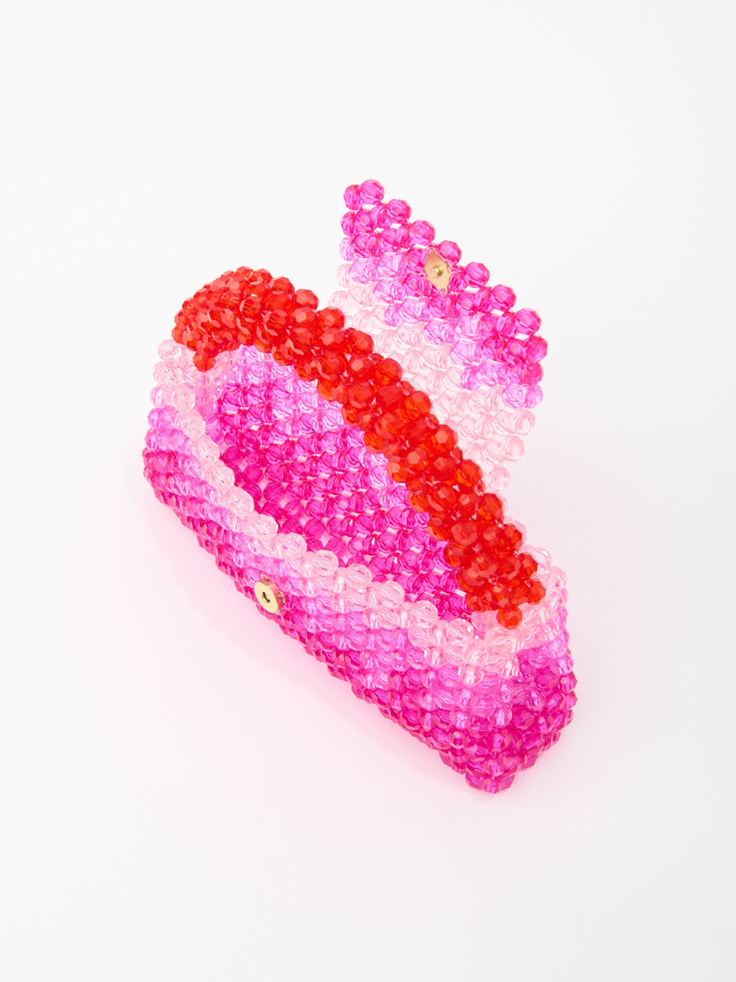 DEGRADE TOP HANDLE in pink beaded crystals