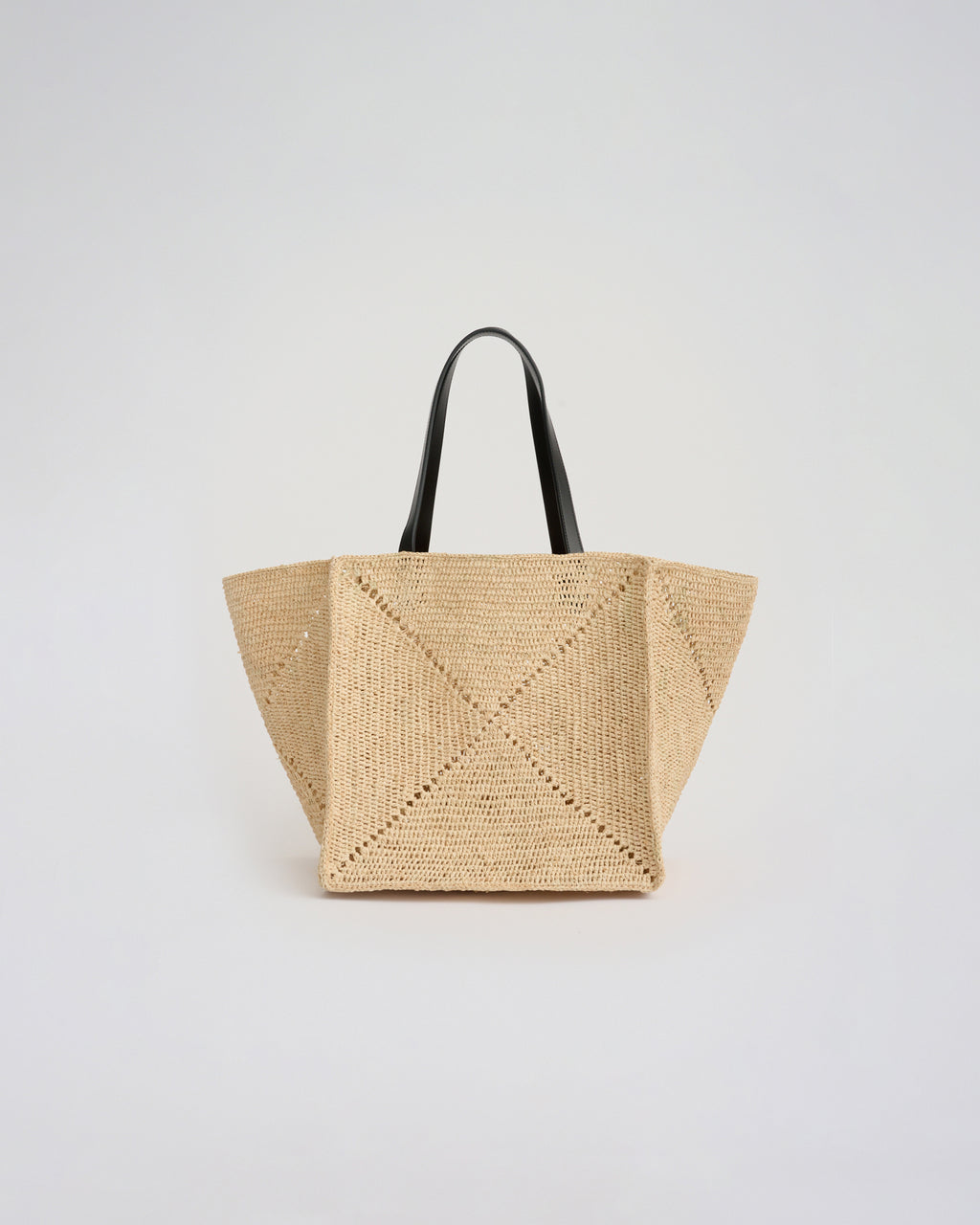 ELBA SHOULDER TOTE in black/natural
