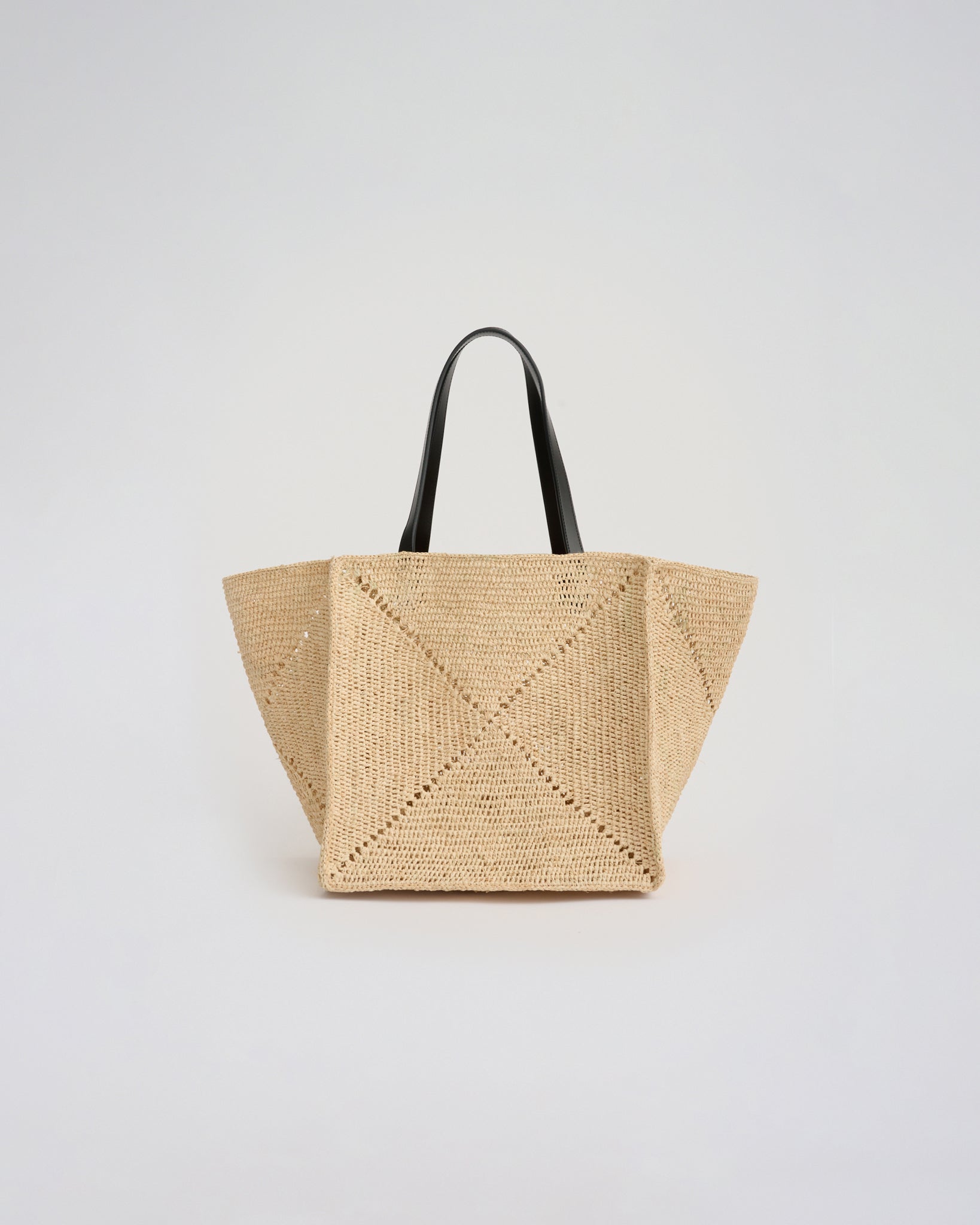ELBA SHOULDER TOTE in black/natural