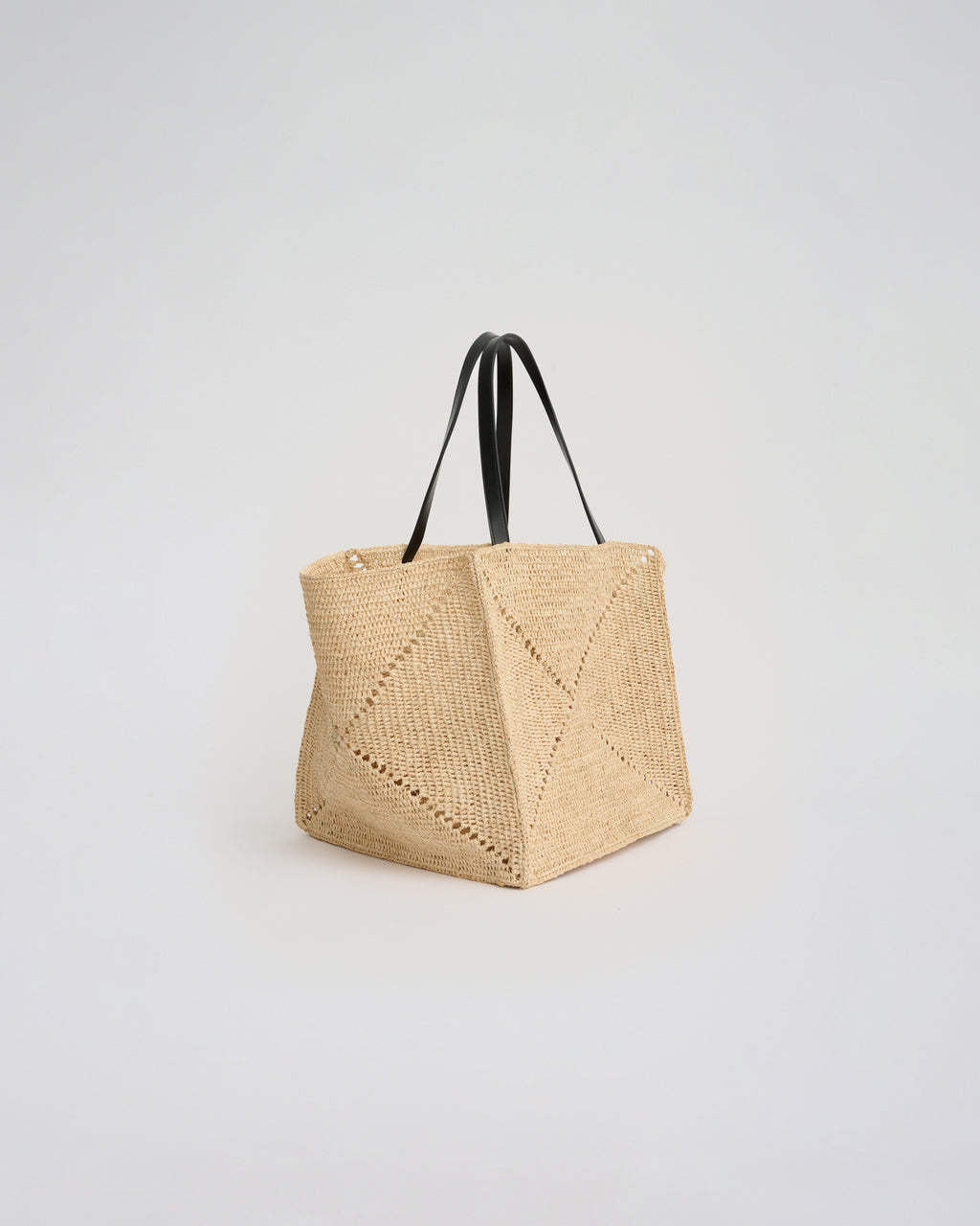 ELBA SHOULDER TOTE in black/natural