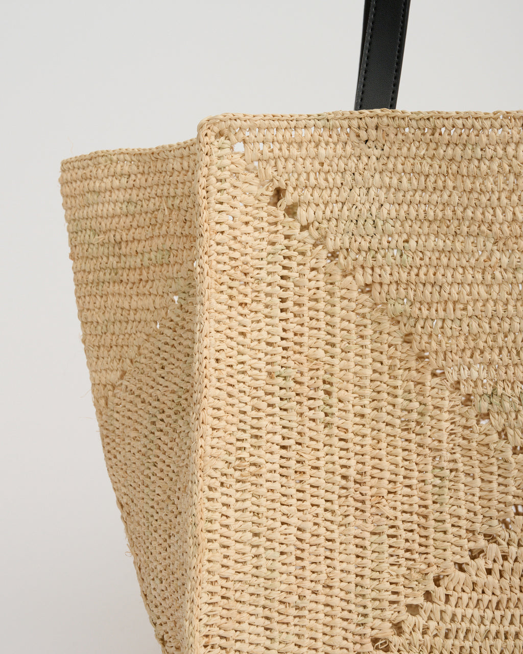 ELBA SHOULDER TOTE in black/natural