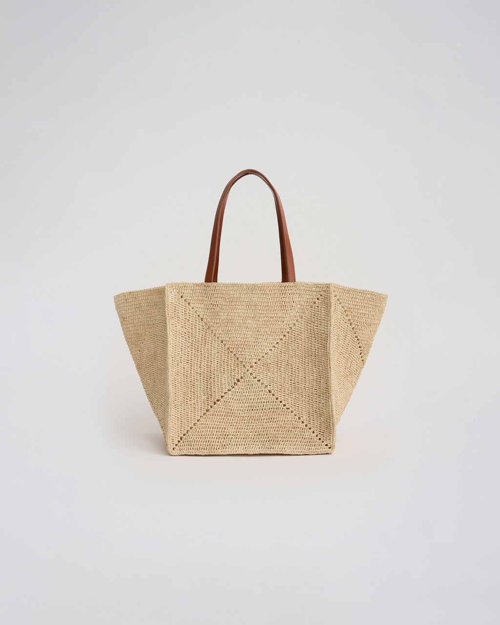 ELBA SHOULDER TOTE in caramel/natural