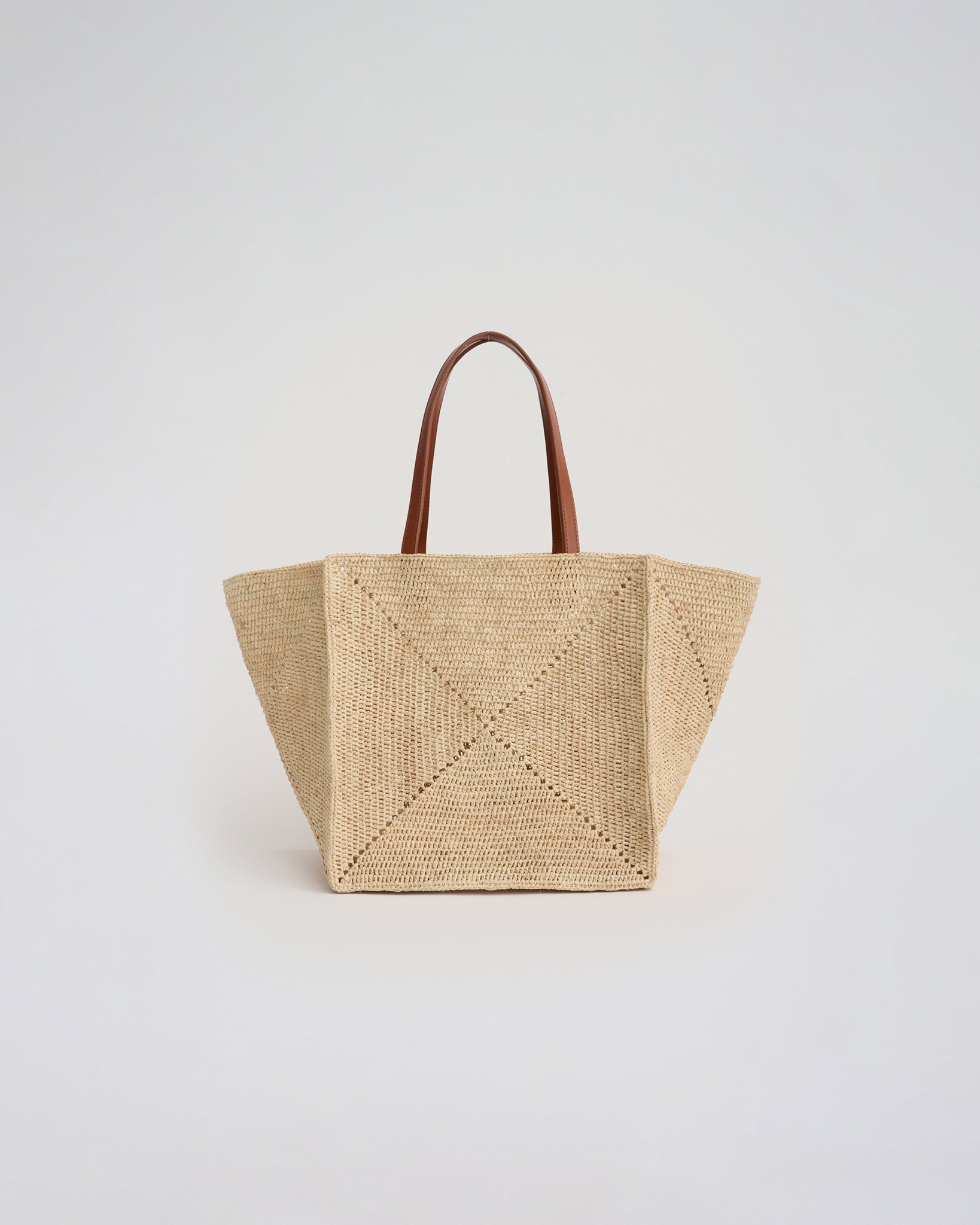 ELBA SHOULDER TOTE in caramel/natural