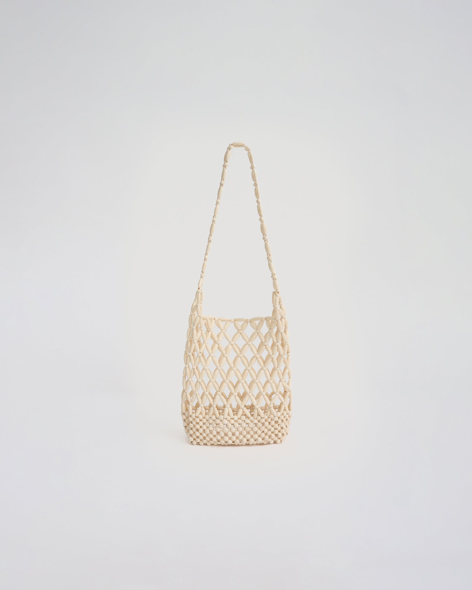 BEADED SHOULDER BAG in ivory