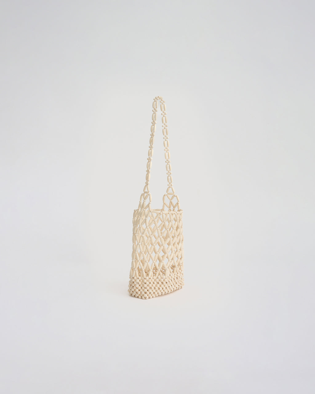 BEADED SHOULDER BAG in ivory