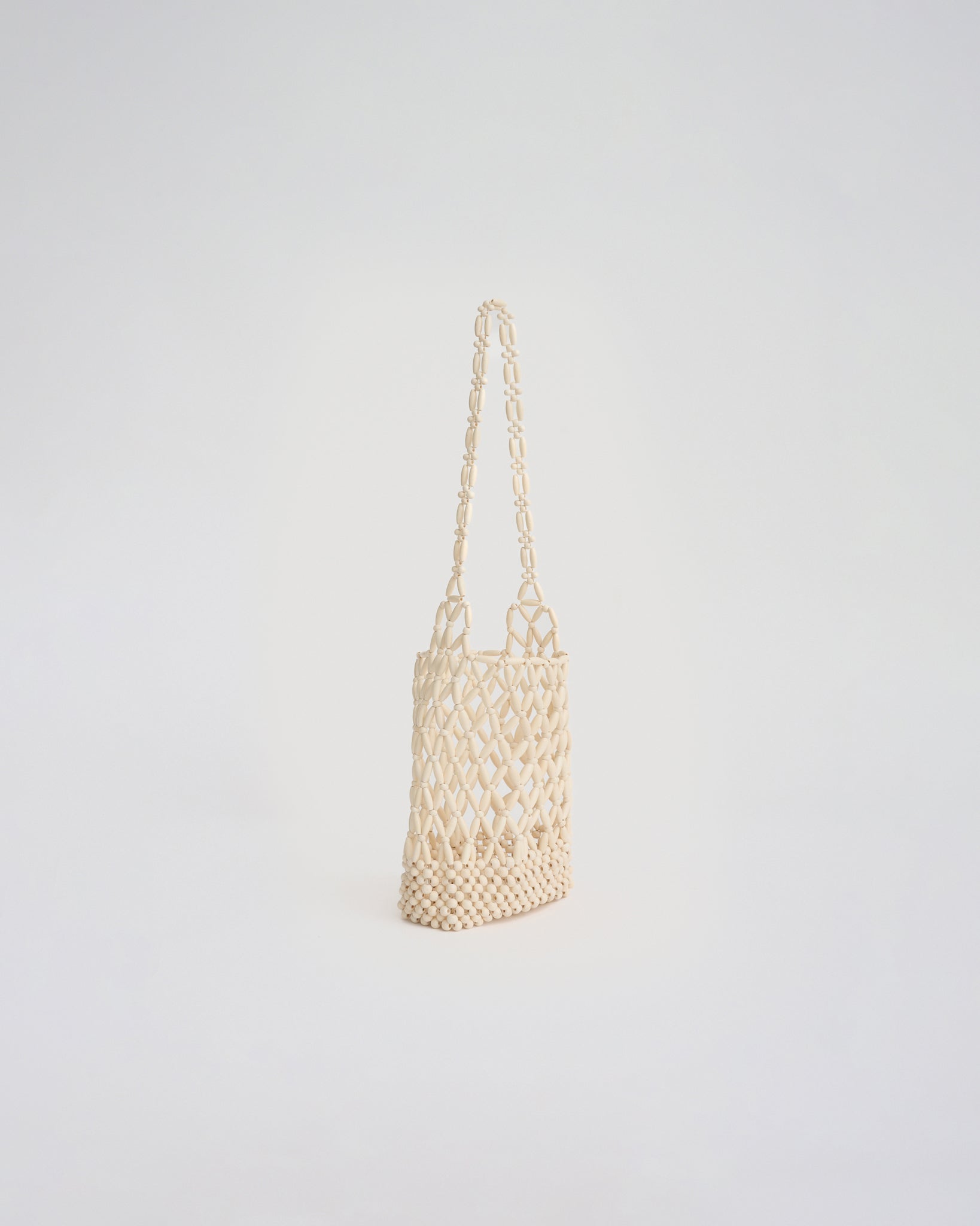 BEADED SHOULDER BAG in ivory