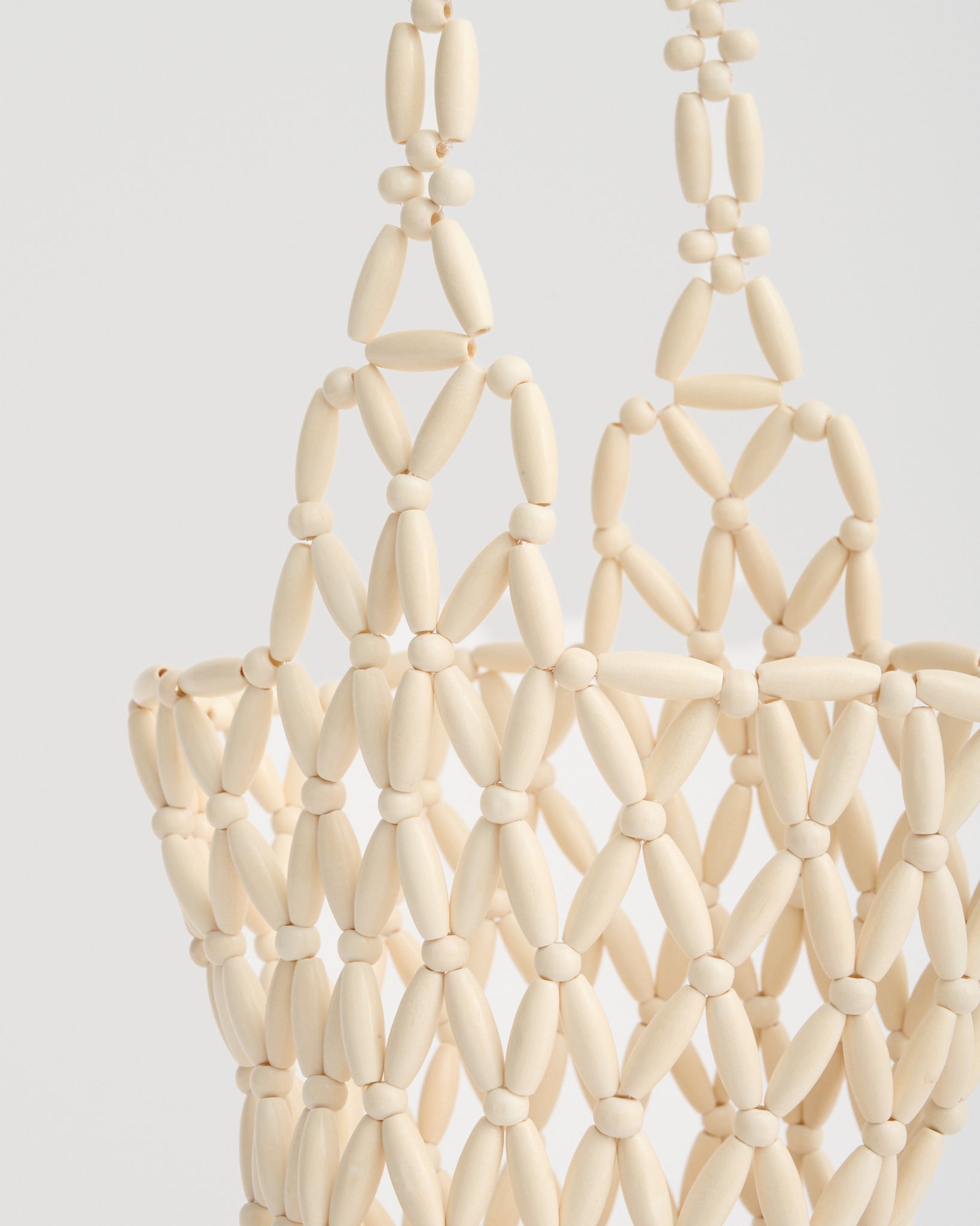BEADED SHOULDER BAG in ivory