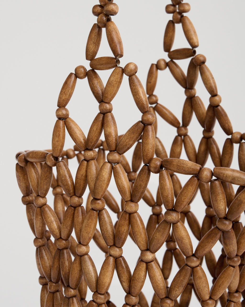 BEADED SHOULDER BAG in caramel