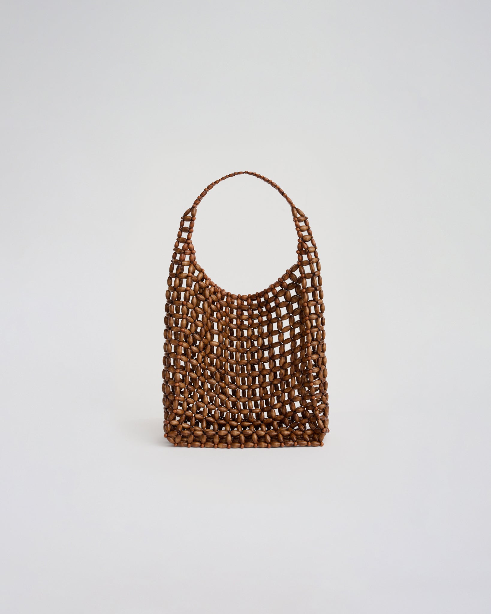 JEAN BEADED SHOULDER in caramel
