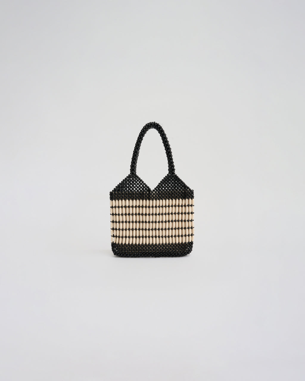 KATE BEADED SHOULDER BAG in black/ivory