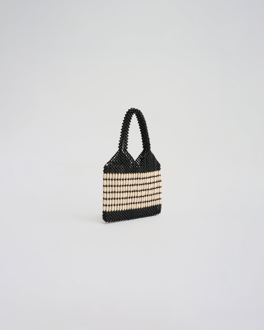 KATE BEADED SHOULDER BAG in black/ivory
