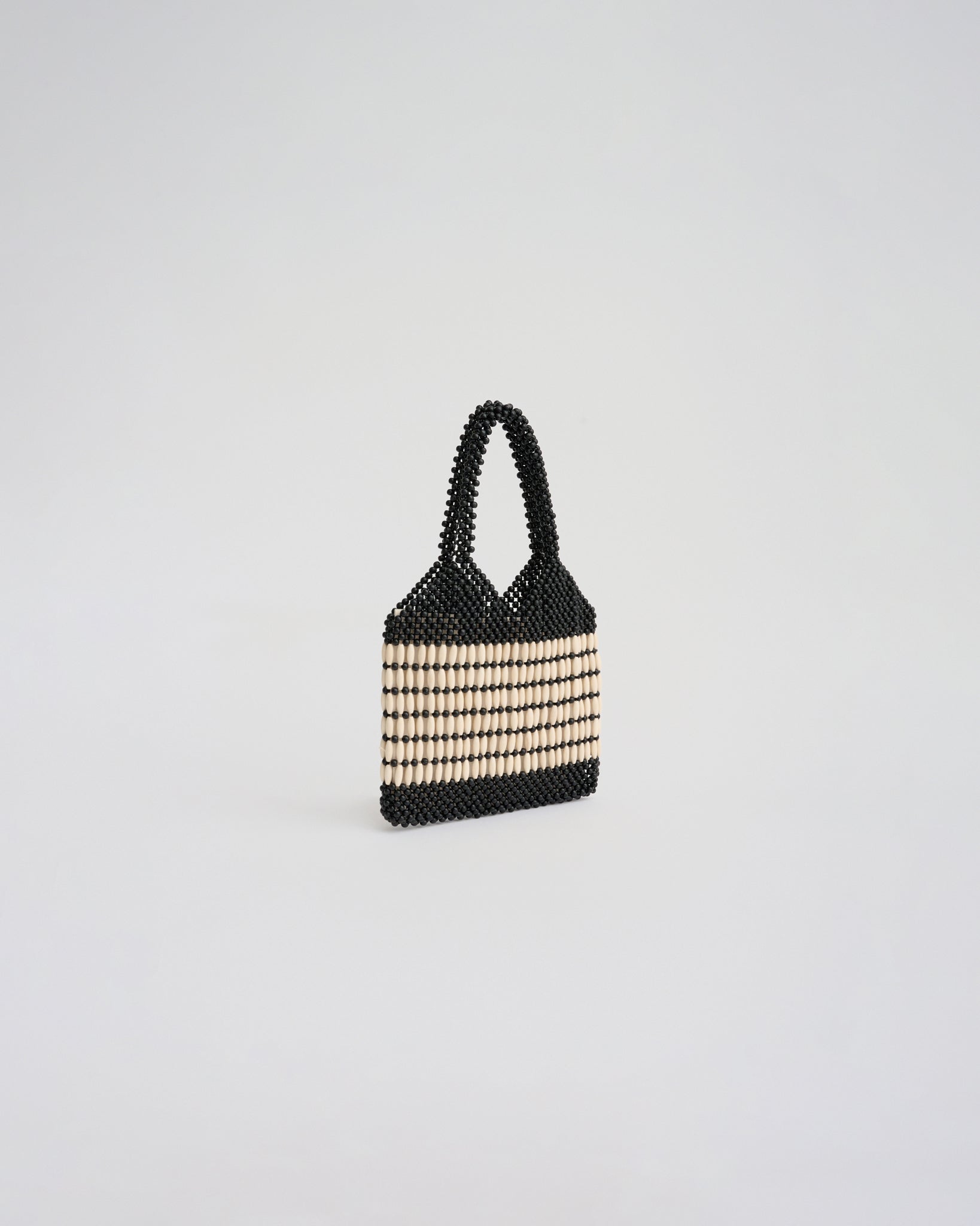 KATE BEADED SHOULDER BAG in black/ivory