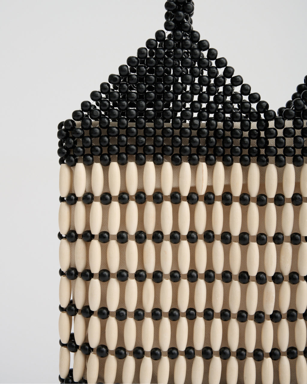 KATE BEADED SHOULDER BAG in black/ivory