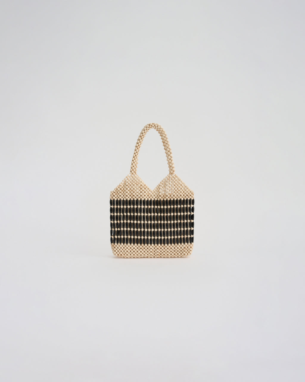 KATE BEADED SHOULDER BAG in ivory/black