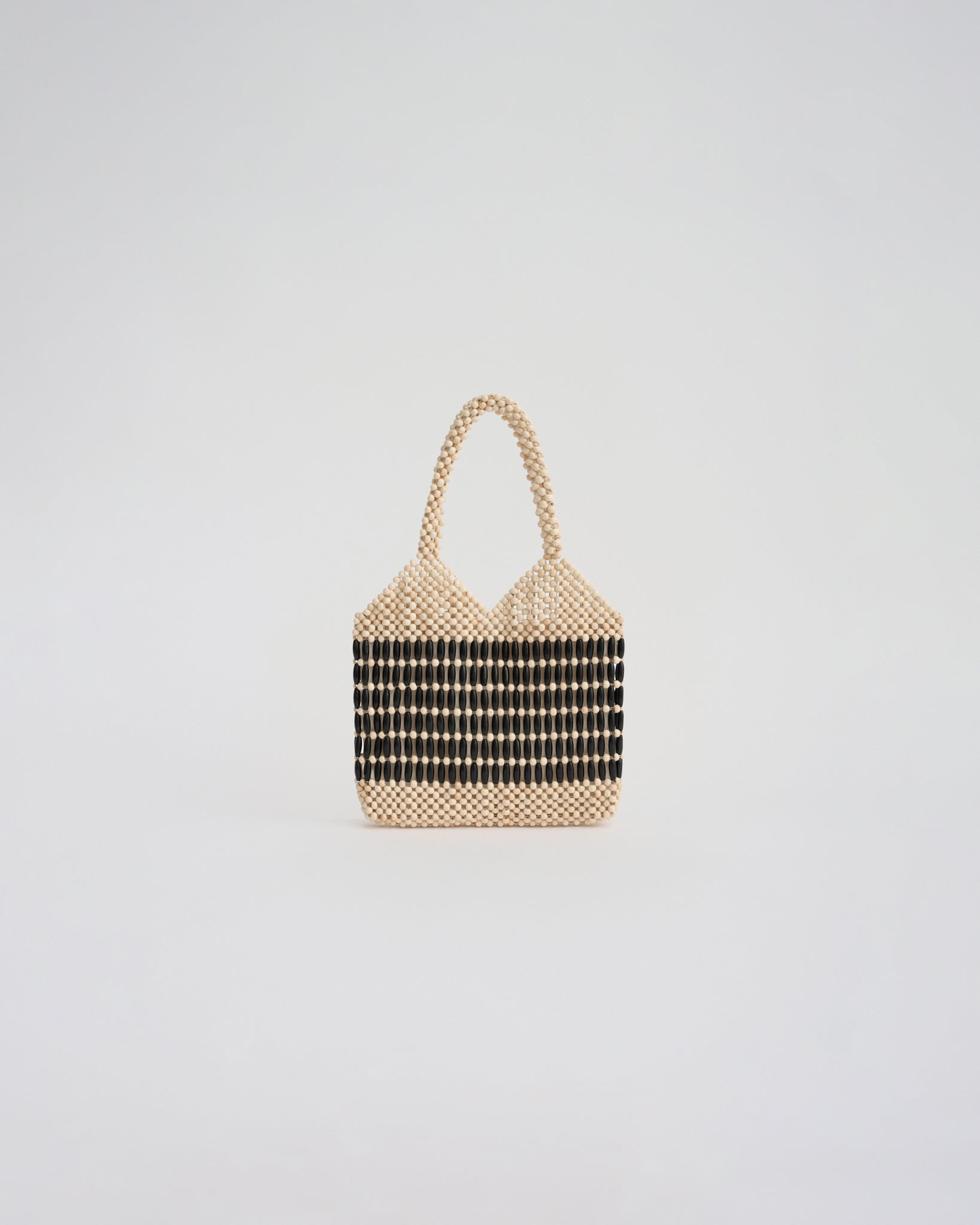 KATE BEADED SHOULDER BAG in ivory/black