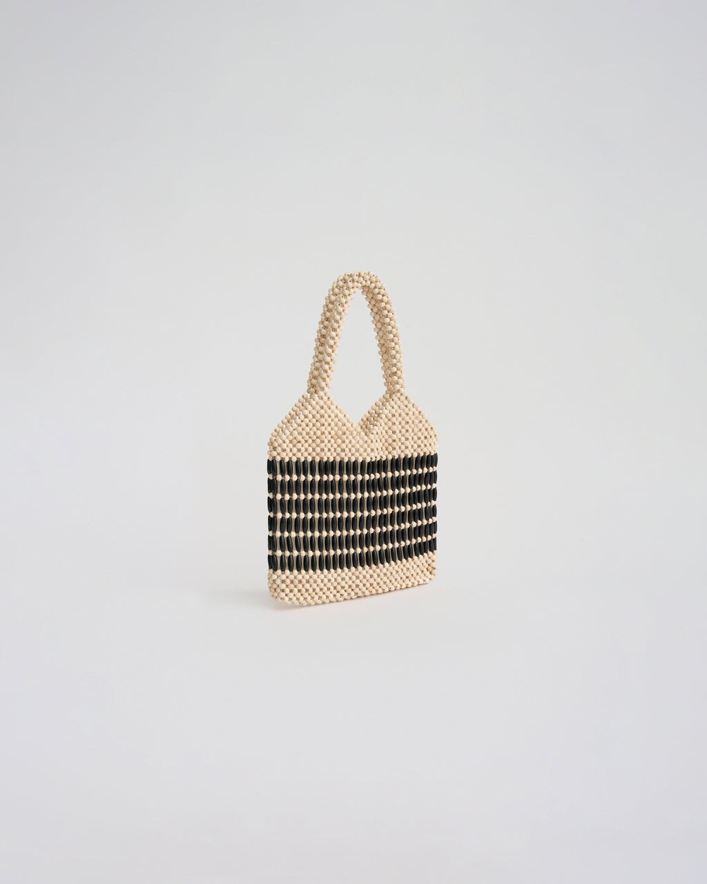 KATE BEADED SHOULDER BAG in ivory/black