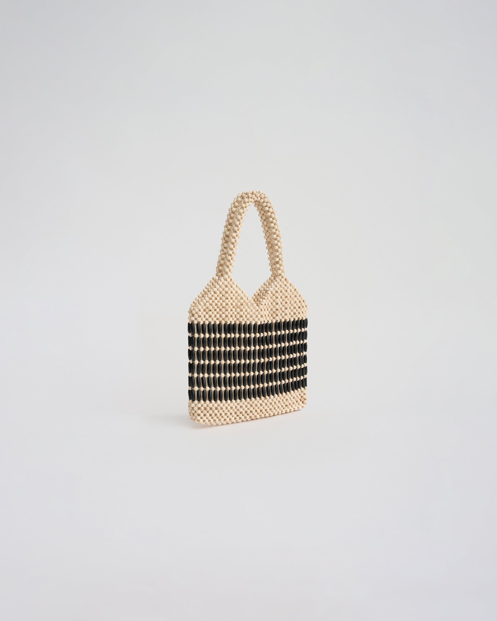 KATE BEADED SHOULDER BAG in ivory/black