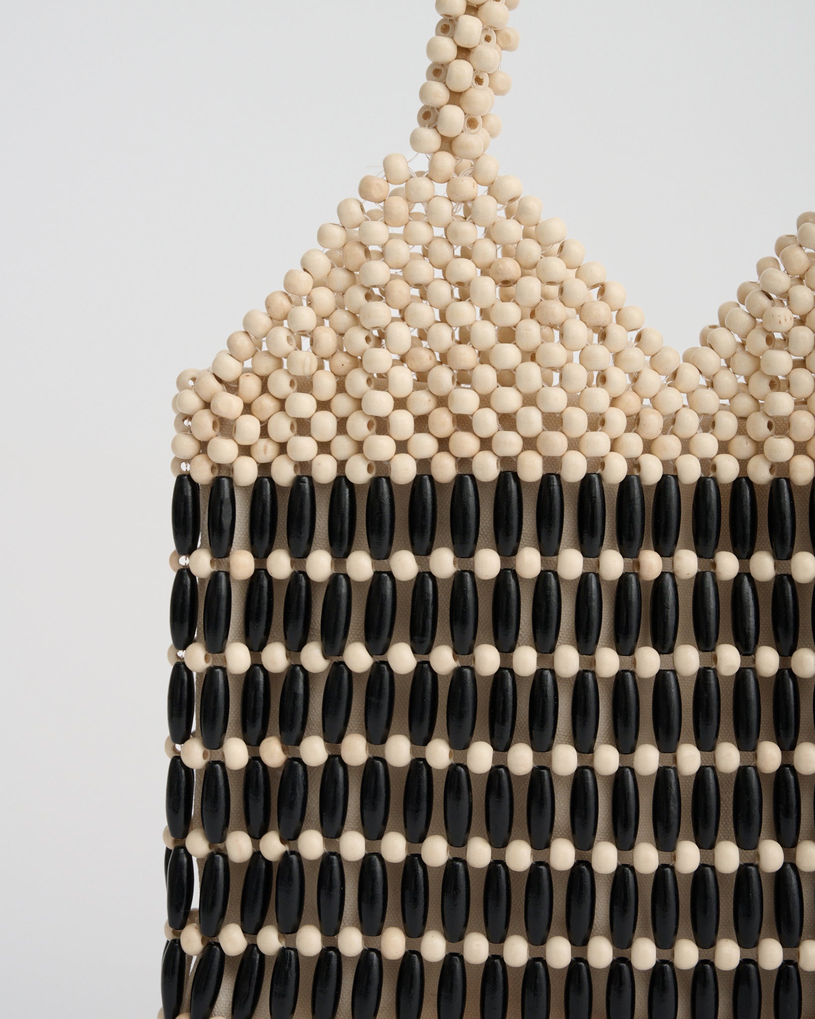 KATE BEADED SHOULDER BAG in ivory/black