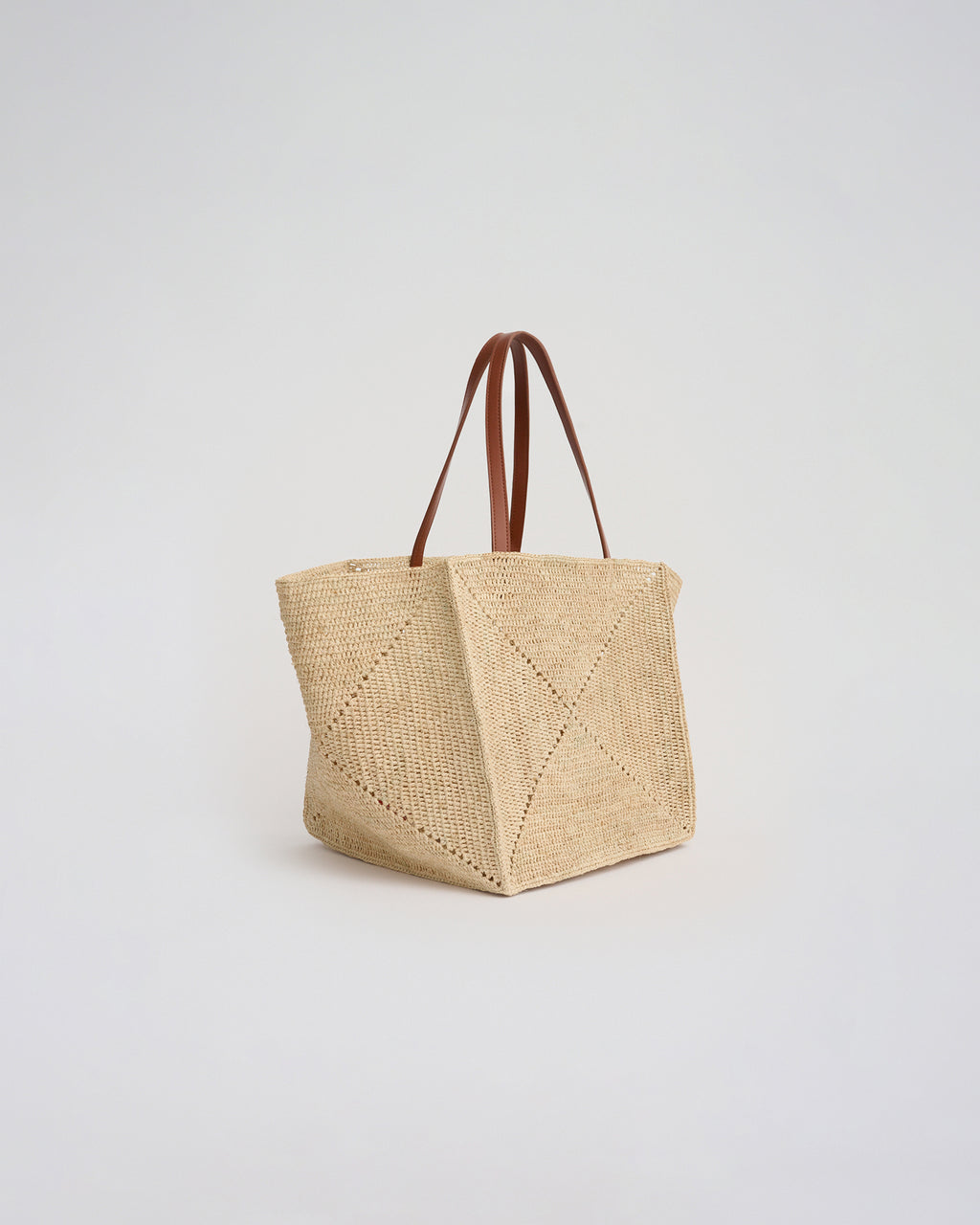 ELBA SHOULDER TOTE in caramel/natural