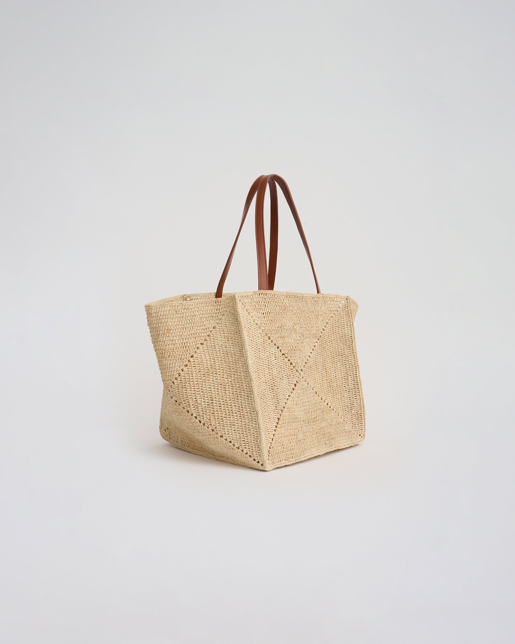 ELBA SHOULDER TOTE in caramel/natural