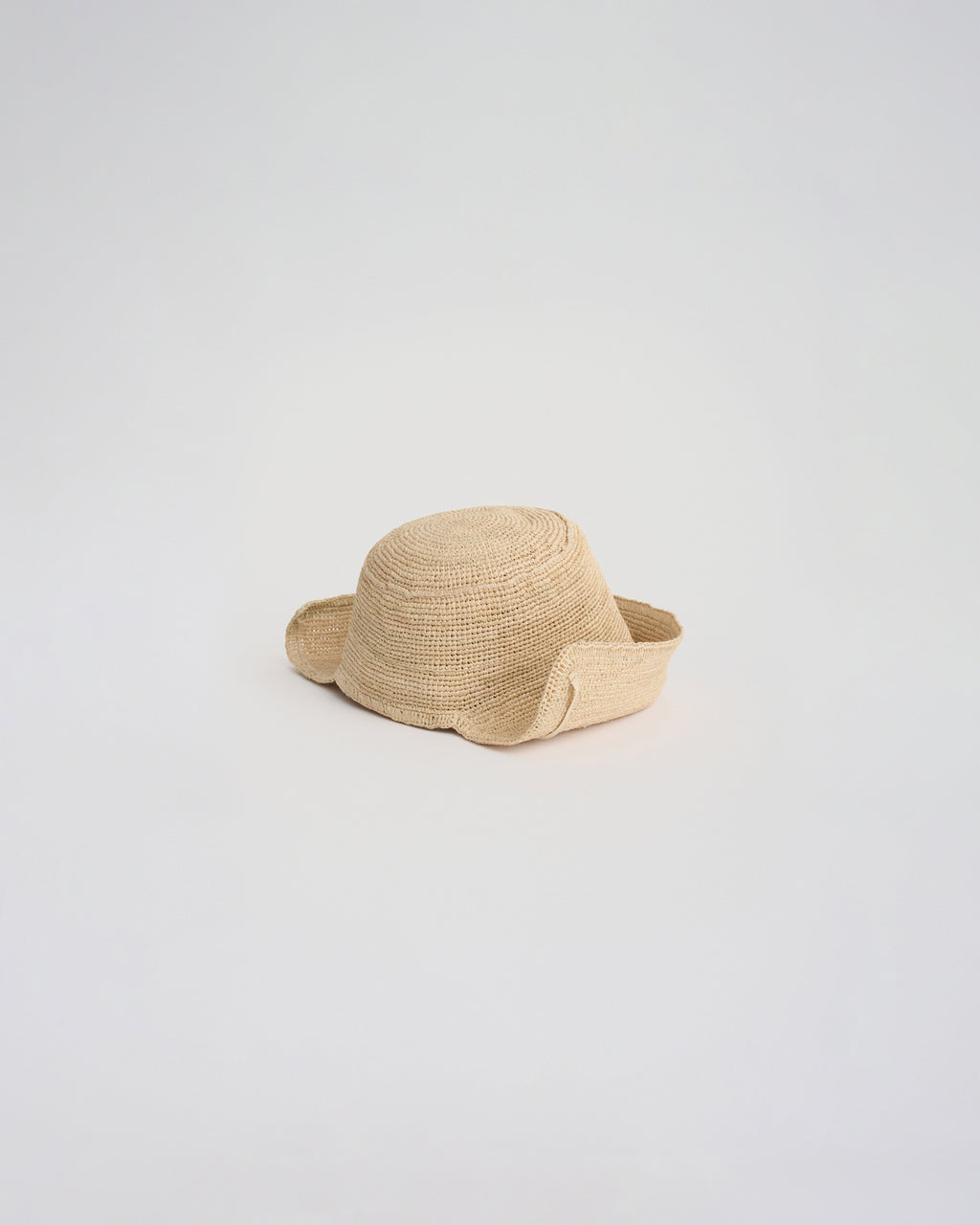 ROLLED BRIM RAFFIA HAT in natural