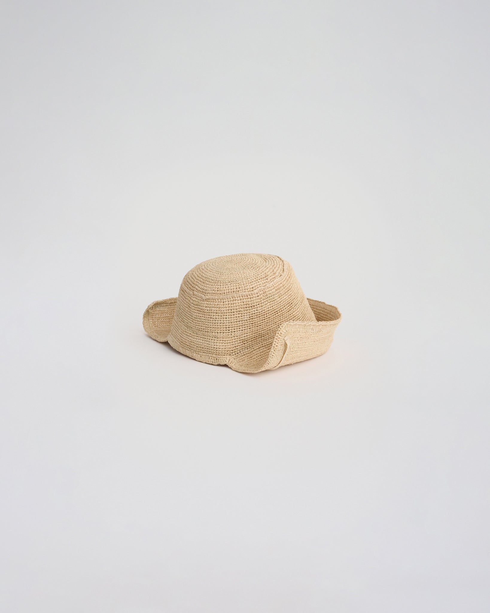 ROLLED BRIM RAFFIA HAT in natural