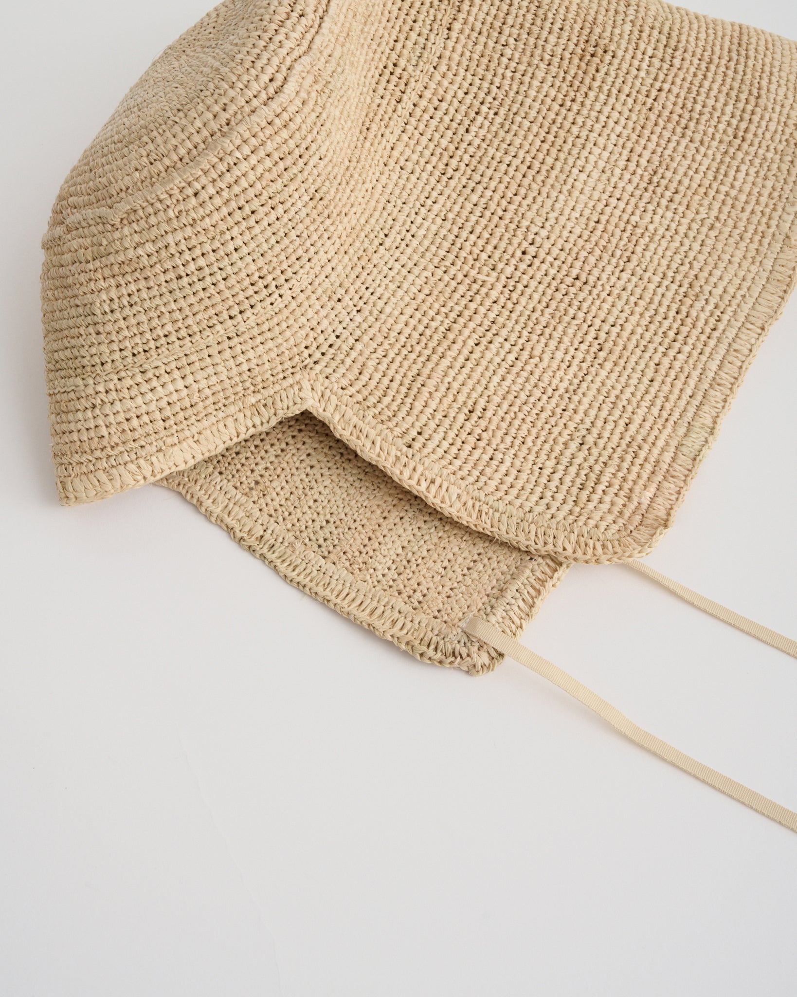ROLLED BRIM RAFFIA HAT in natural