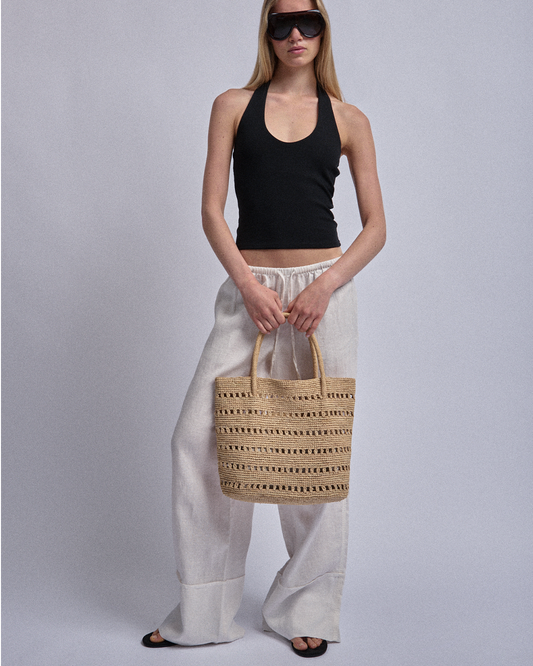 CHLOE BASKET STRAW in natural